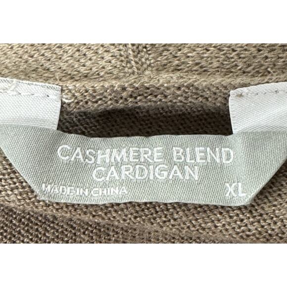 Members Mark Sweater Women’s Size XL Cashmere Blend Open Cardigan Beige - Picture 7 of 9